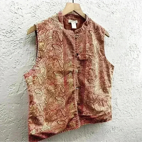 Orvis paisley button front vest size Medium - Picture 4 of 9